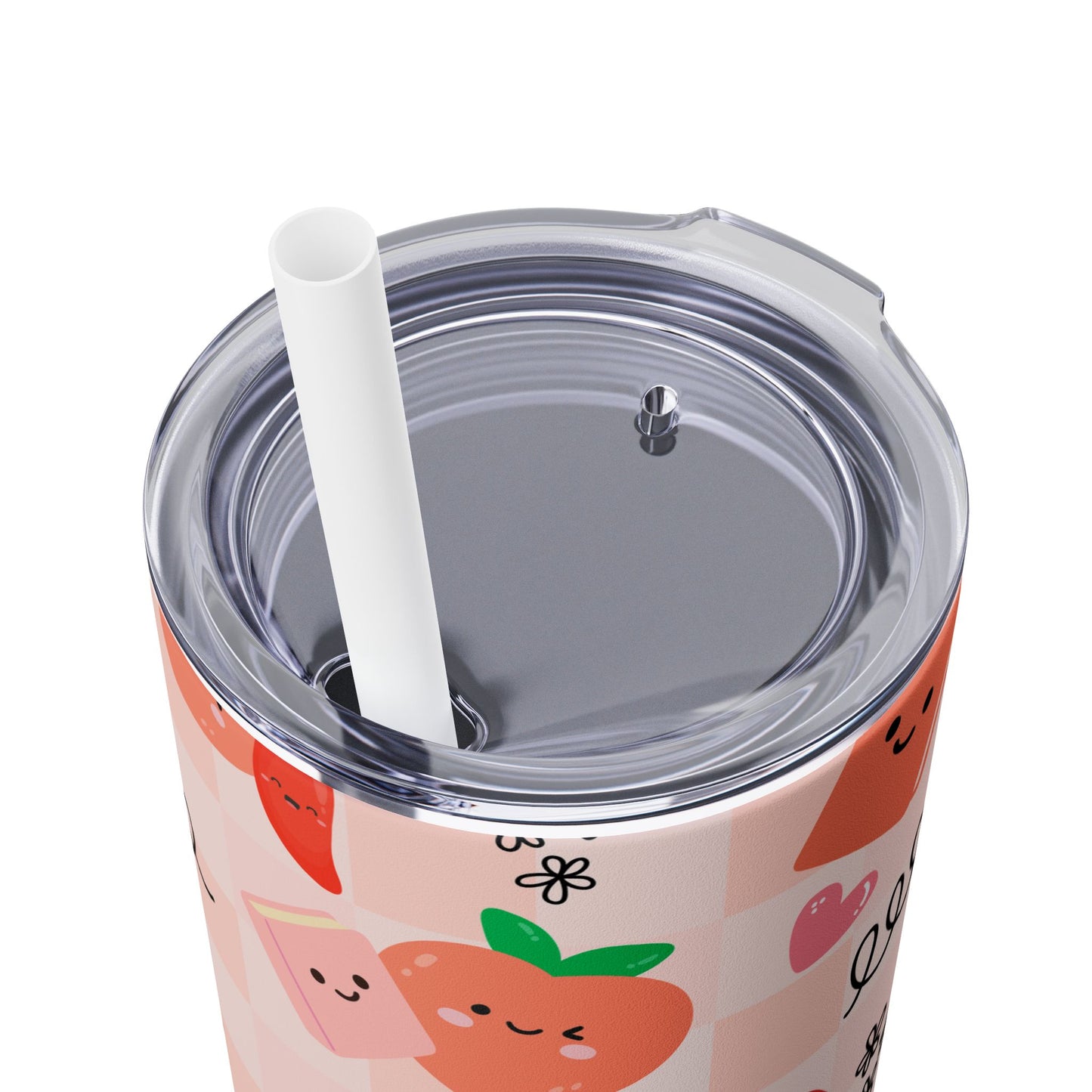 Peach & Pepper Skinny Tumbler with Straw, 20oz