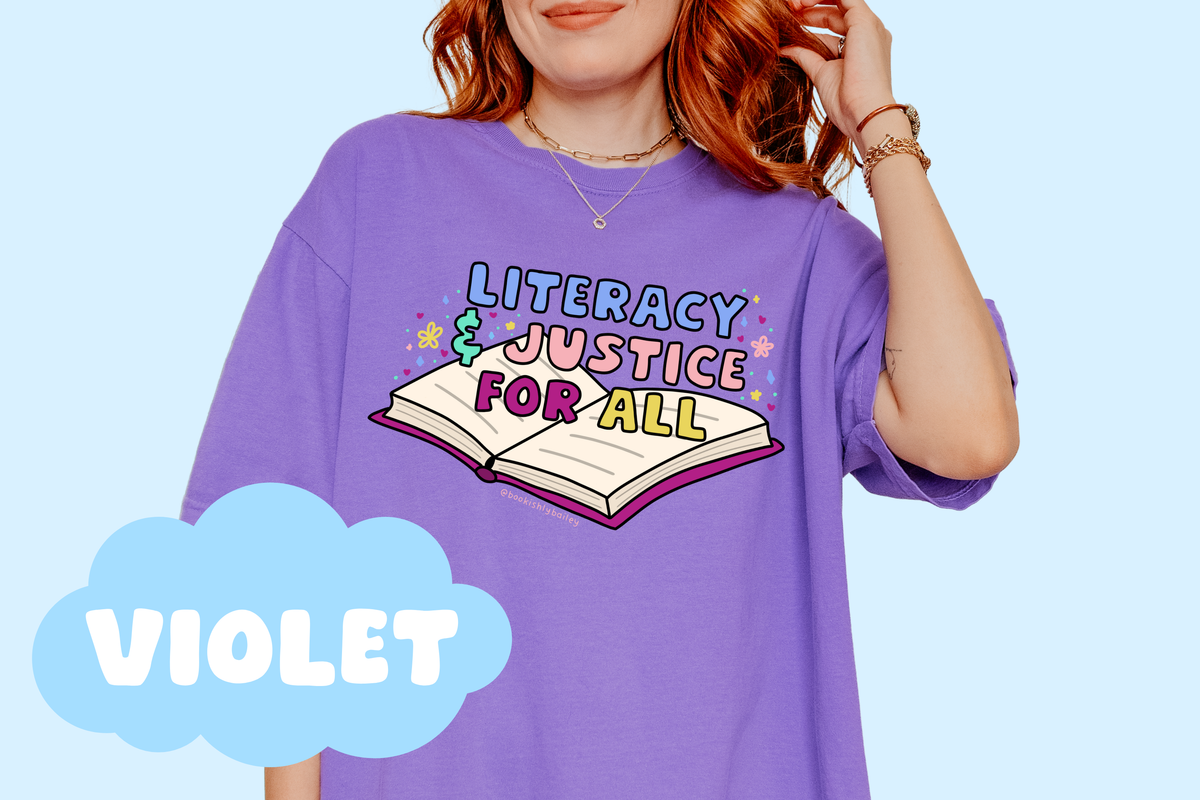 Literacy And Justice For All No Background Bookish Tee, Book Lover Merch, Reader