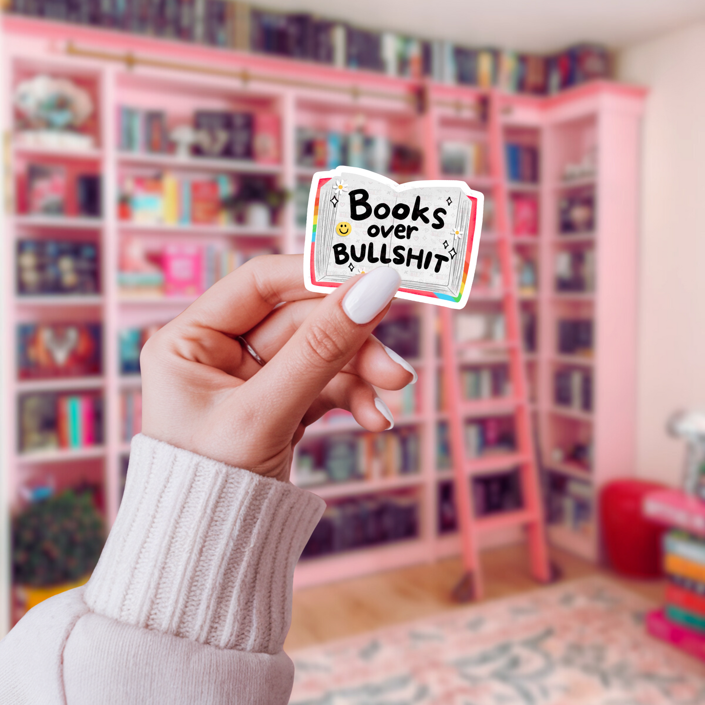 Books Over Bullshit - Bookish Sticker