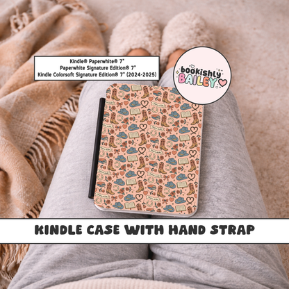 Cowboy Romance Magnetic Kindle Case With Hand Strap