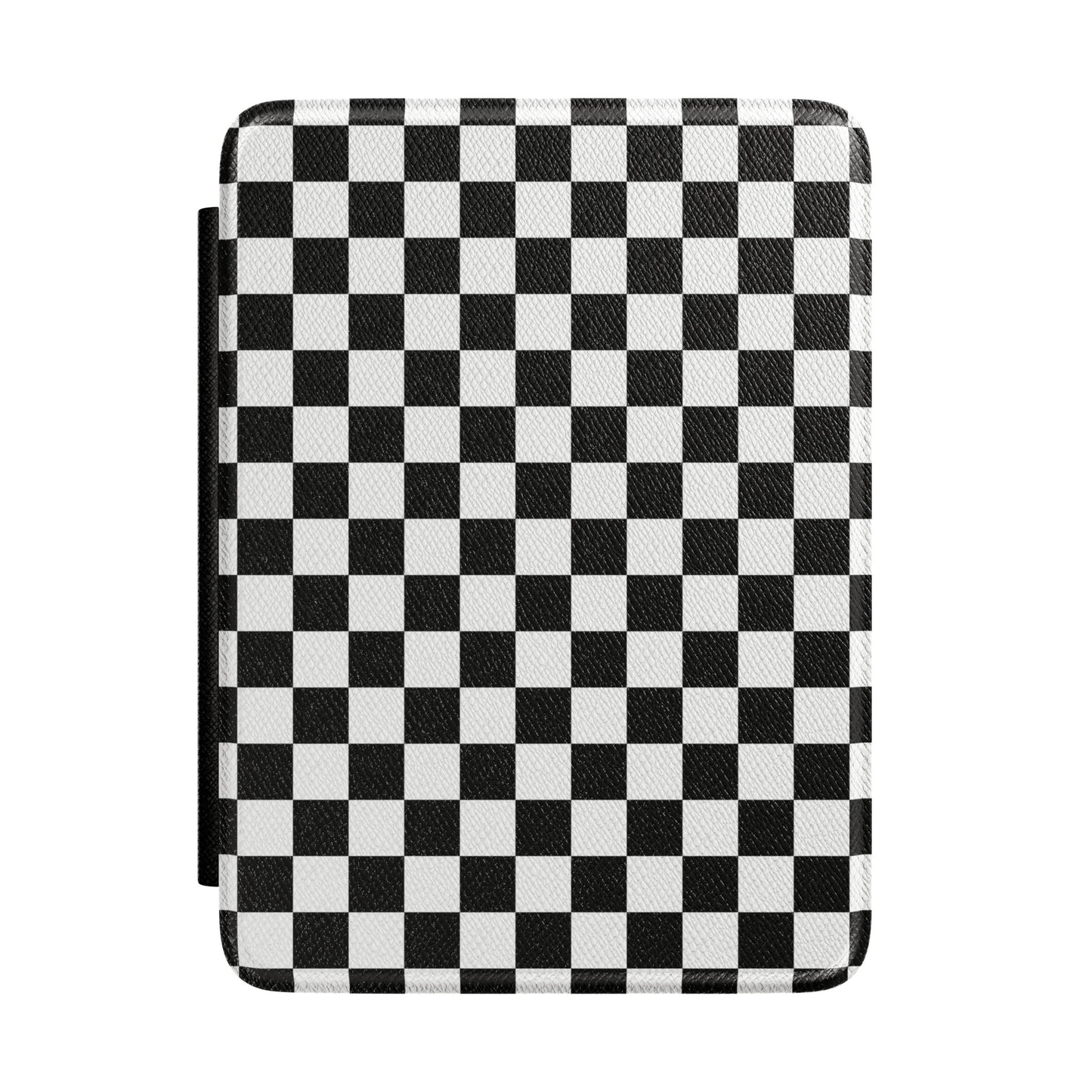 Black Checkered Magnetic Kindle Case With Hand Strap