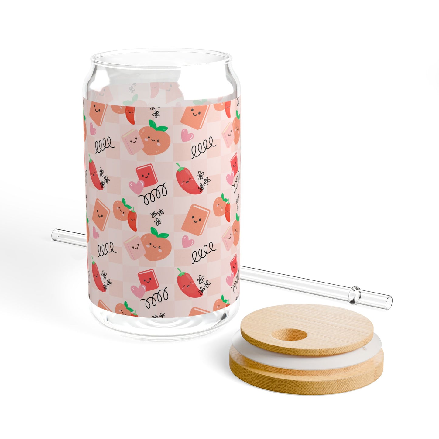 Peach & Pepper Sipper Glass, 16oz