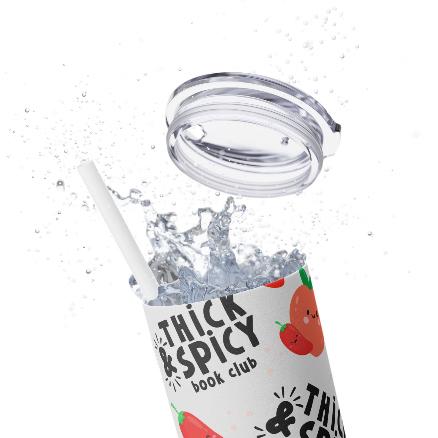Thick & Spicy Logo Skinny Tumbler with Straw, 20oz