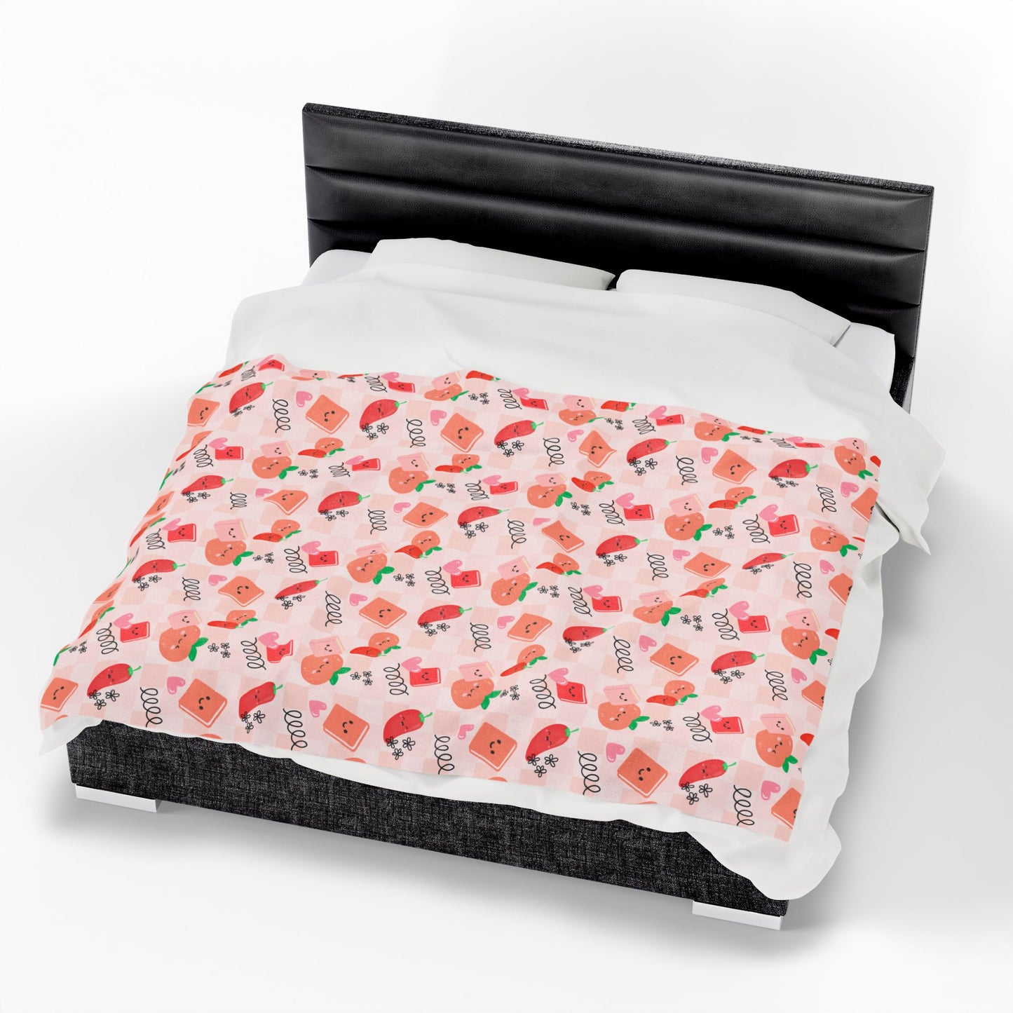 Peach & Pepper Velveteen Plush Blanket