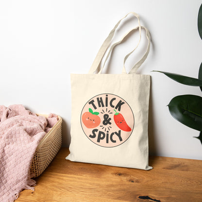 Thick & Spicy Logo Natural Cotton Canvas Tote Bag