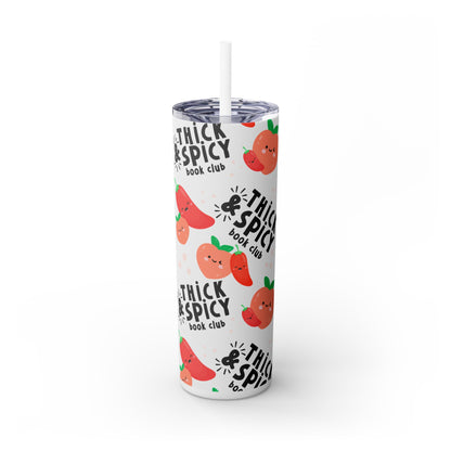 Thick & Spicy Logo Skinny Tumbler with Straw, 20oz
