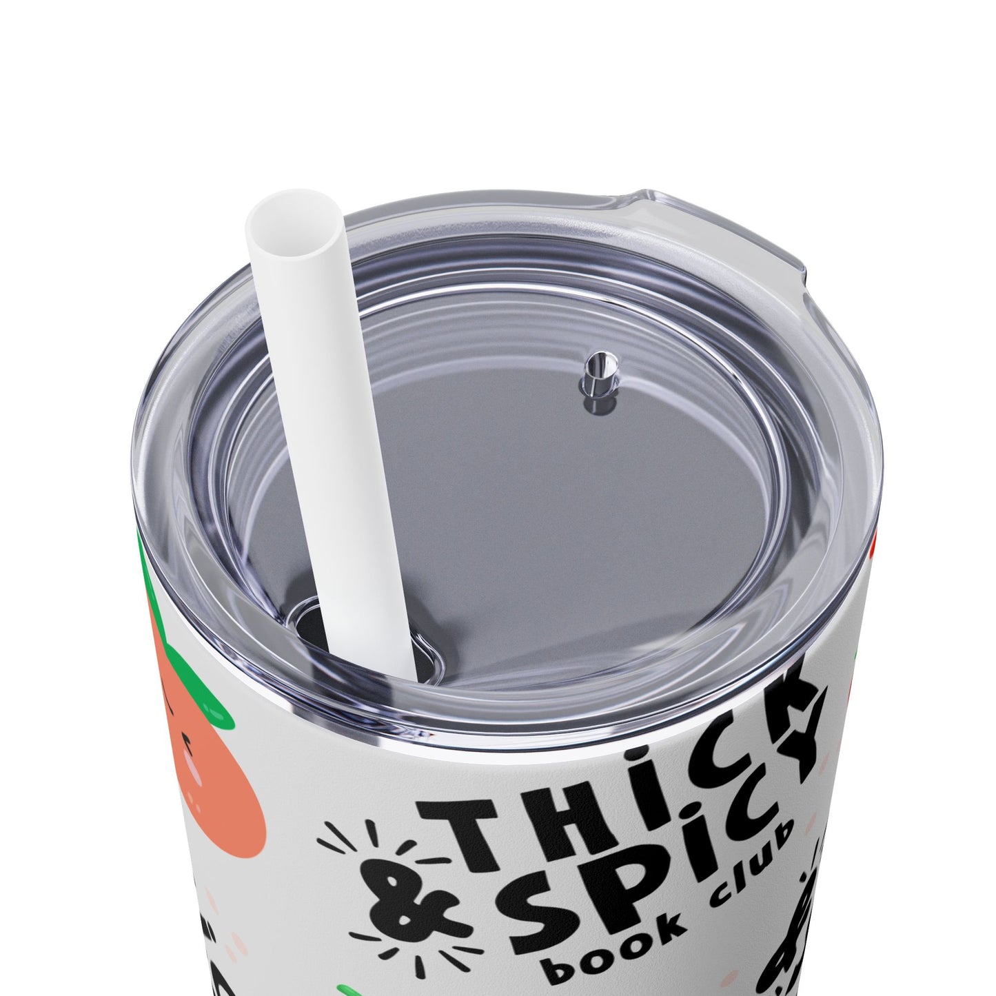 Thick & Spicy Logo Skinny Tumbler with Straw, 20oz