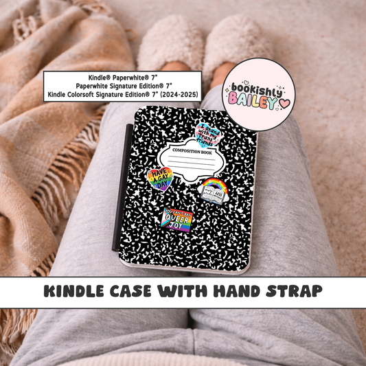Pride Composition Magnetic Kindle Case With Hand Strap