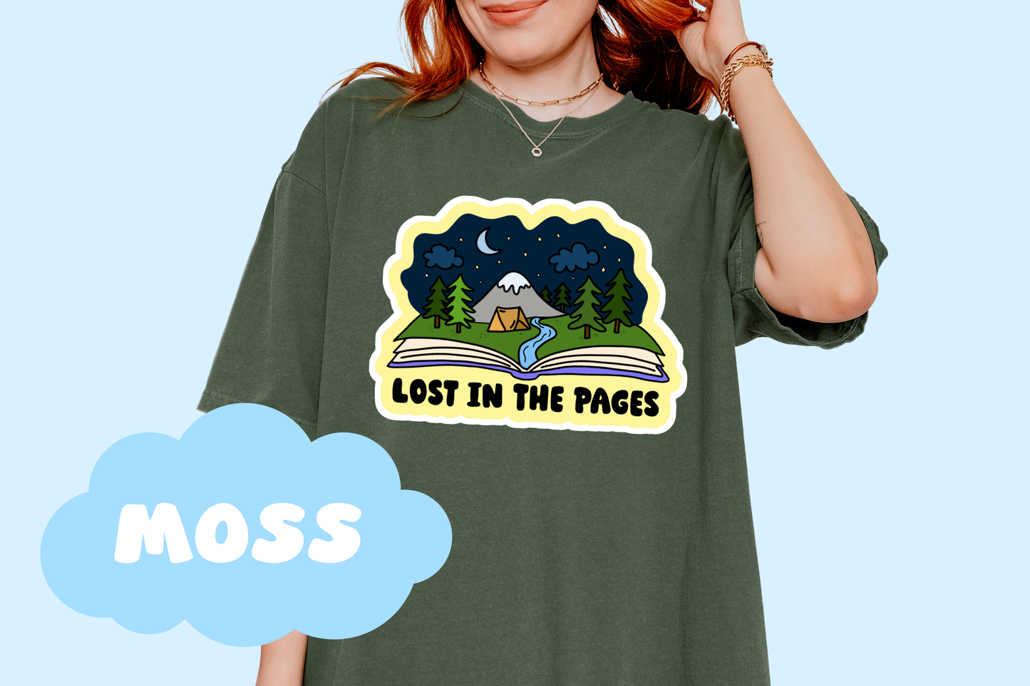 Lost In The Pages Unisex Comfort Colors Bookish Tee, Reader, Book Lover Gifts