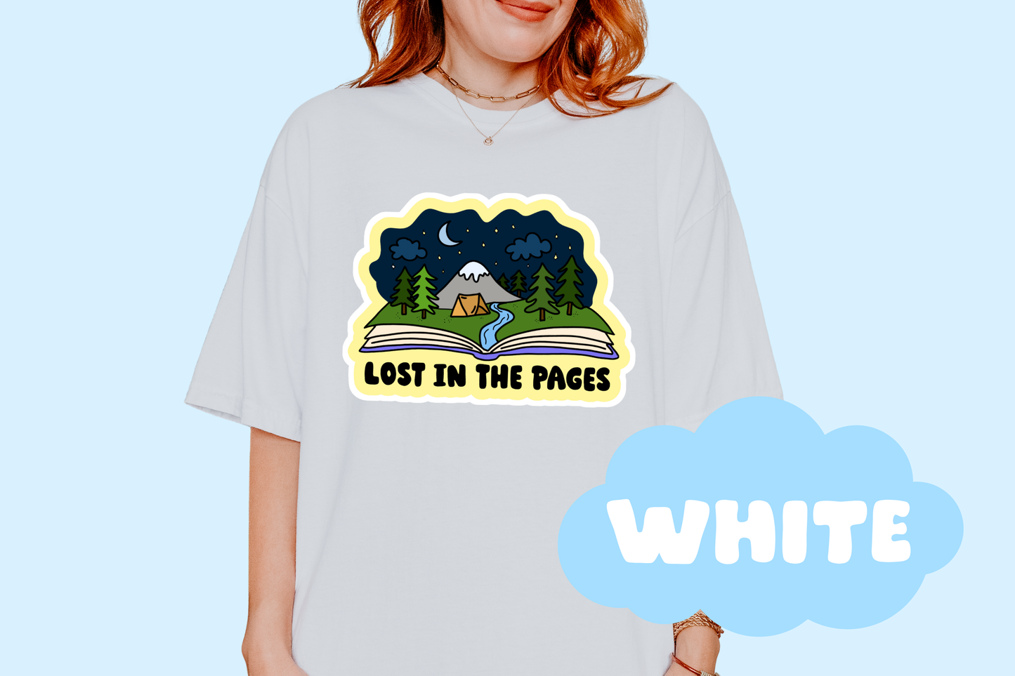 Lost In The Pages Unisex Comfort Colors Bookish Tee, Reader, Book Lover Gifts
