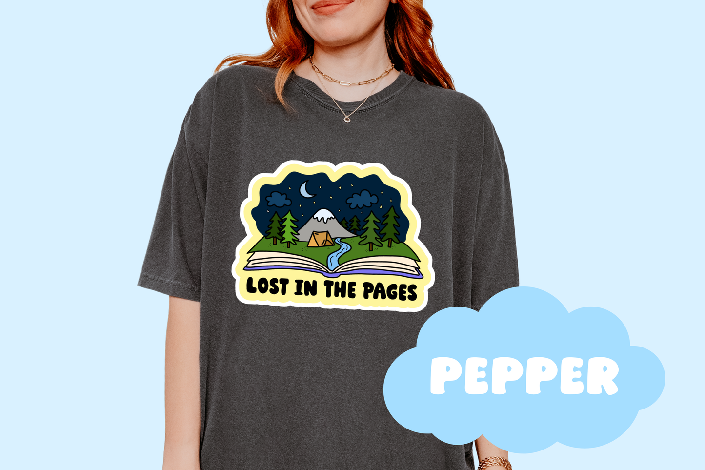 Lost In The Pages Unisex Comfort Colors Bookish Tee, Reader, Book Lover Gifts
