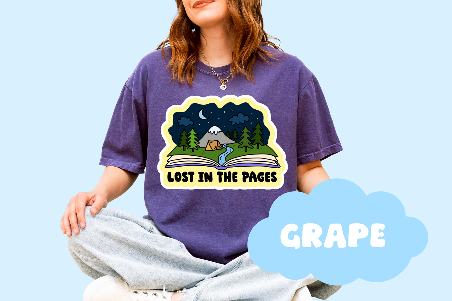 Lost In The Pages Unisex Comfort Colors Bookish Tee, Reader, Book Lover Gifts