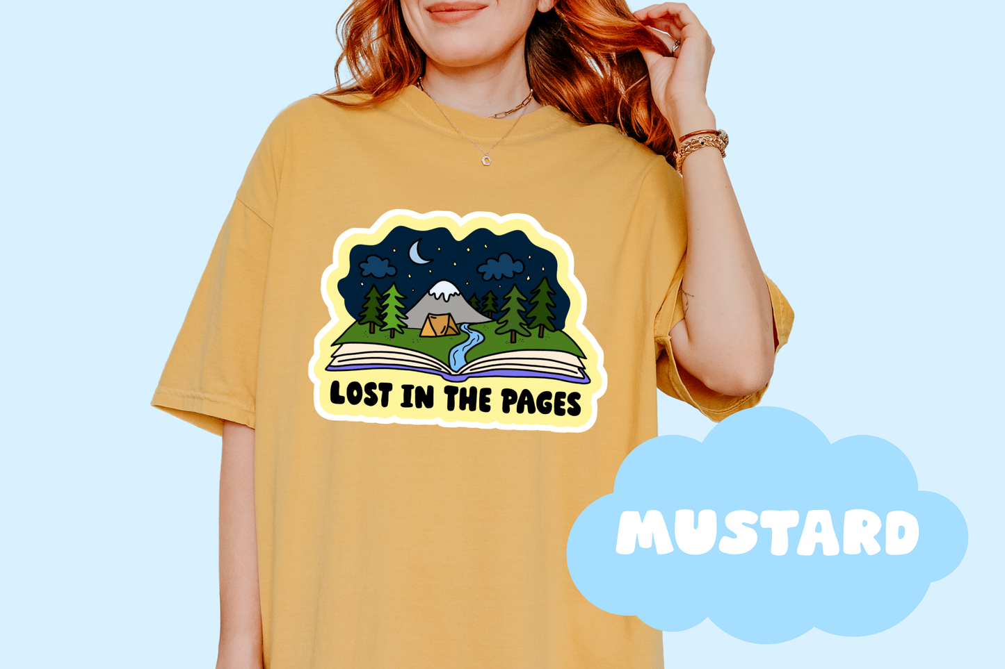 Lost In The Pages Unisex Comfort Colors Bookish Tee, Reader, Book Lover Gifts