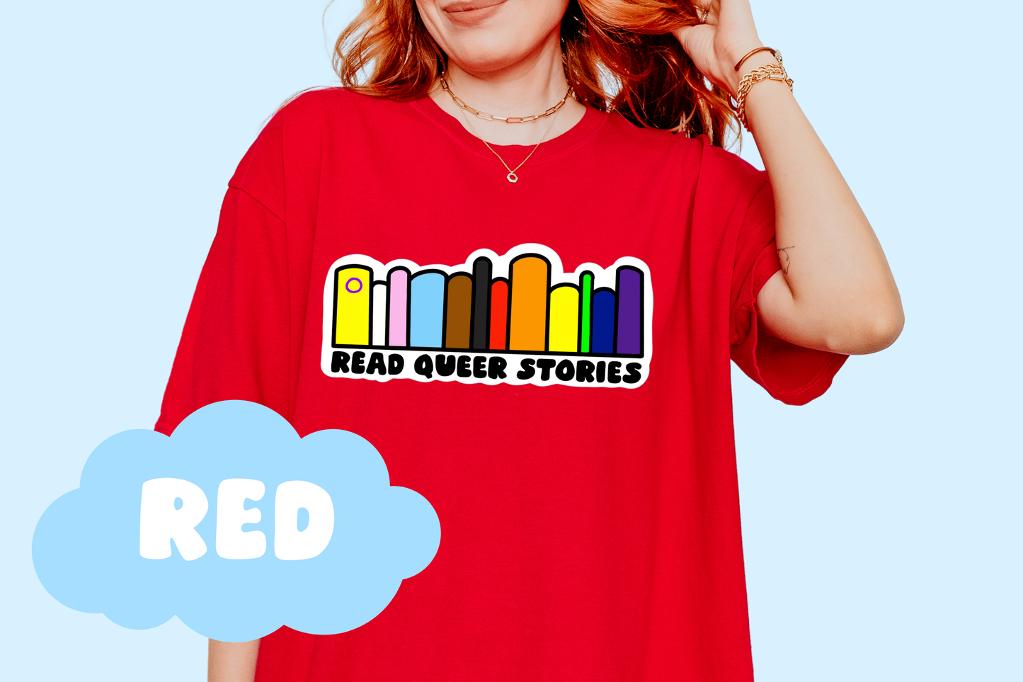 Read Queer Stories Unisex Comfort Colors Bookish Tee, Pride T-Shirt, Book Lover Gifts