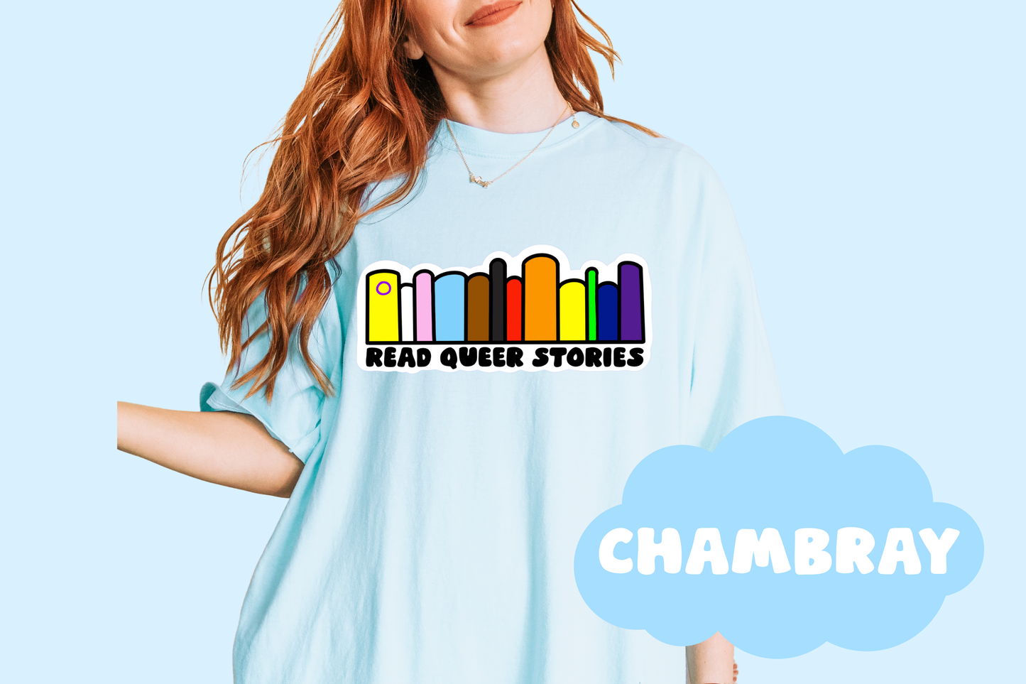 Read Queer Stories Unisex Comfort Colors Bookish Tee, Pride T-Shirt, Book Lover Gifts