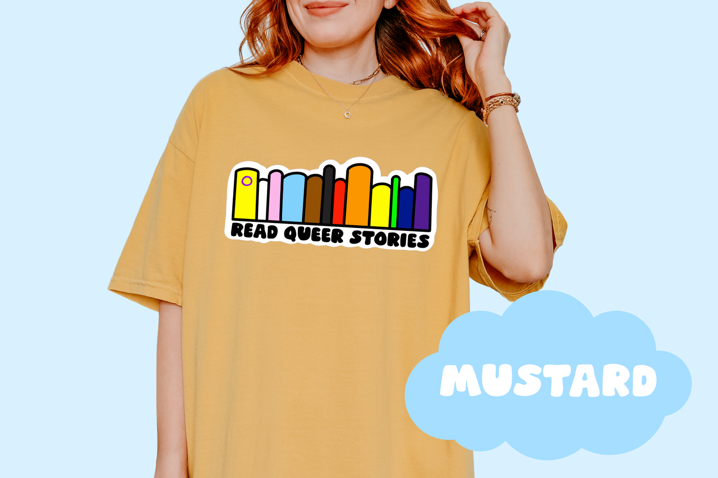 Read Queer Stories Unisex Comfort Colors Bookish Tee, Pride T-Shirt, Book Lover Gifts