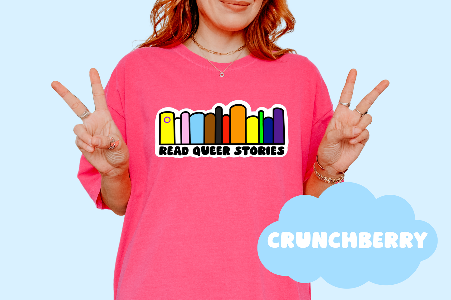 Read Queer Stories Unisex Comfort Colors Bookish Tee, Pride T-Shirt, Book Lover Gifts