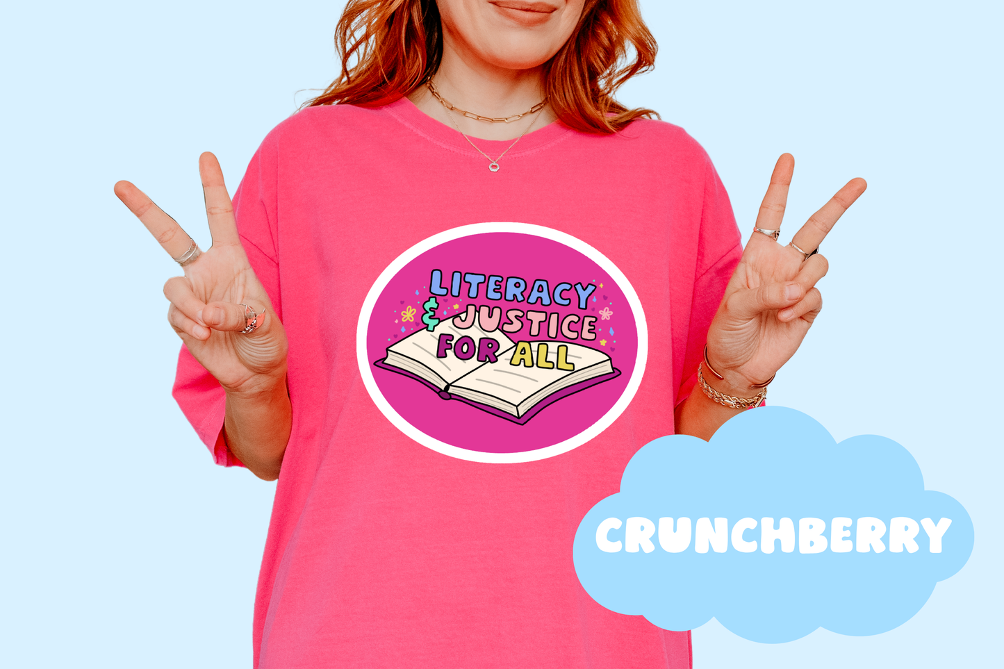 Literacy & Justice Unisex Comfort Colors, Bookish Tee, Political T-shirt, Reader Merch