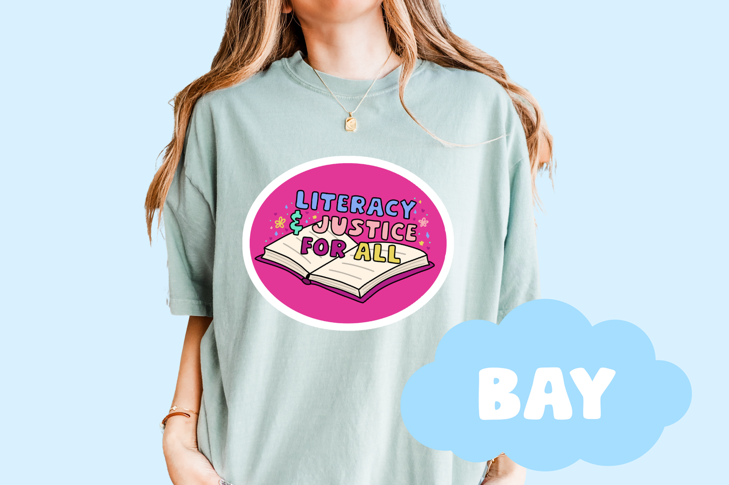 Literacy & Justice Unisex Comfort Colors, Bookish Tee, Political T-shirt, Reader Merch