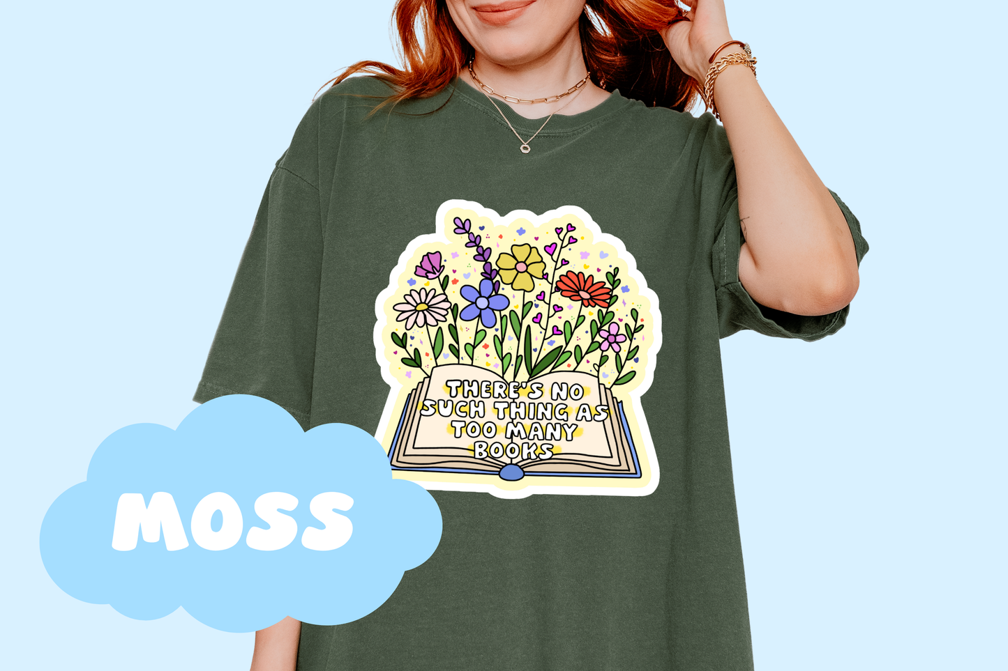 Too Many Books Unisex Comfort Colors, Bookish Tees, Reader Merch, Booktok, Trendy T-shirts, Book Lover Gifts