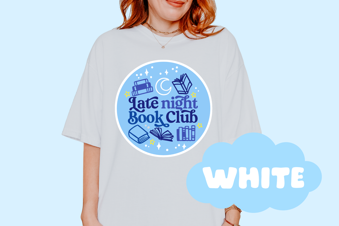 Late Night Book Club Unisex Comfort Colors, Bookish Tees, Reader Tees, Book Lover Merch, Gifts For Reader