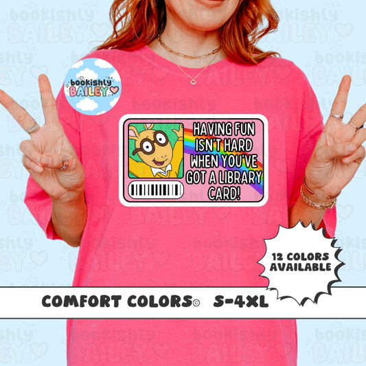 Library Card Unisex Comfort Colors, Library Tees, Book Lover Gifts, Bookish Merch, Reader