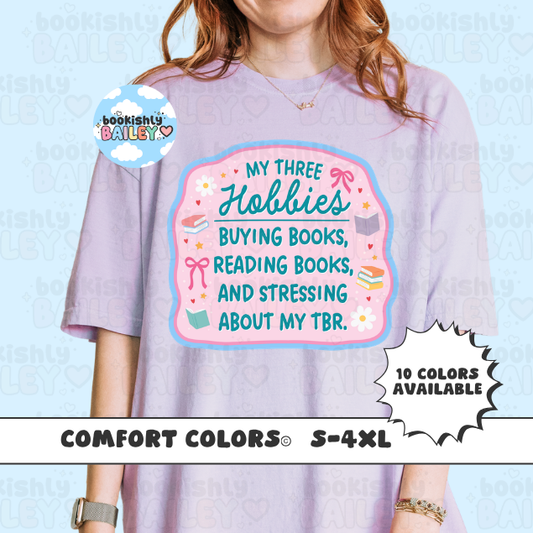 Book Hobbies Unisex Comfort Colors, Bookish Tees, Book Lover Gifts, Reader Merch