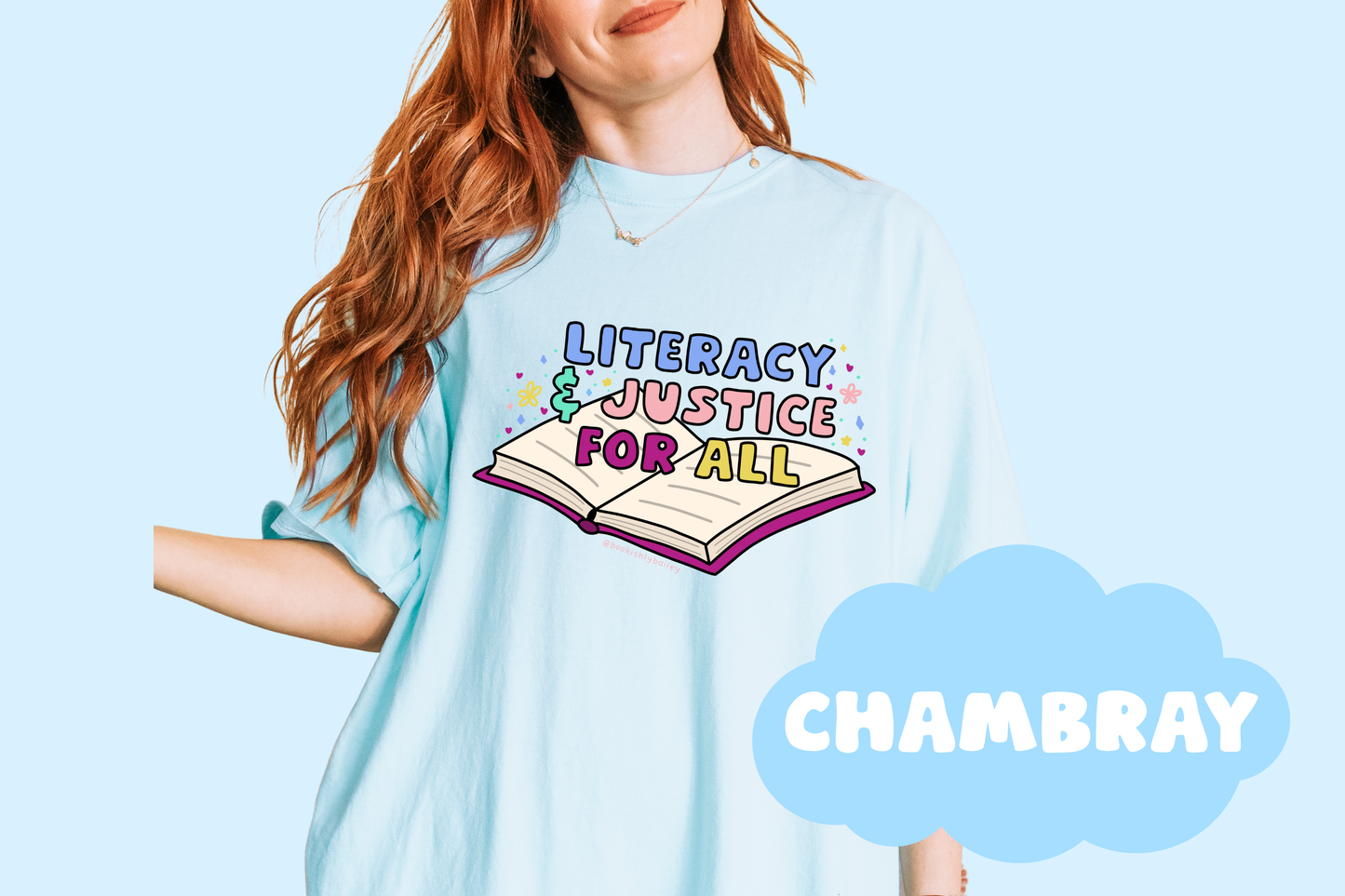 Literacy And Justice For All No Background Bookish Tee, Book Lover Merch, Reader