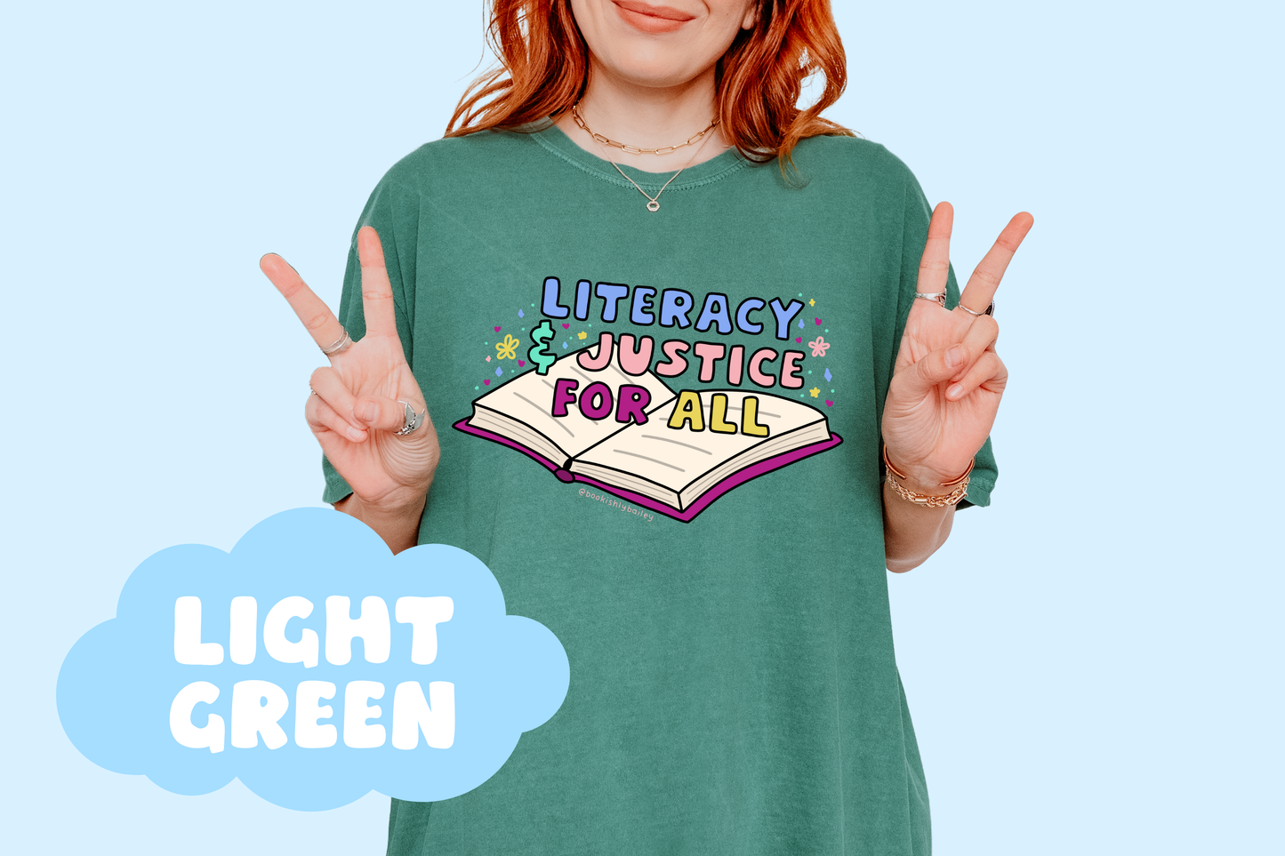 Literacy And Justice For All No Background Bookish Tee, Book Lover Merch, Reader
