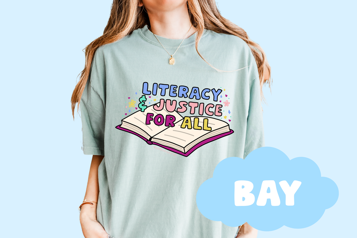 Literacy And Justice For All No Background Bookish Tee, Book Lover Merch, Reader