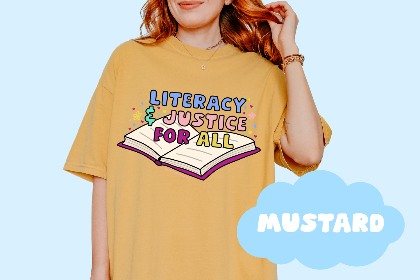 Literacy And Justice For All No Background Bookish Tee, Book Lover Merch, Reader