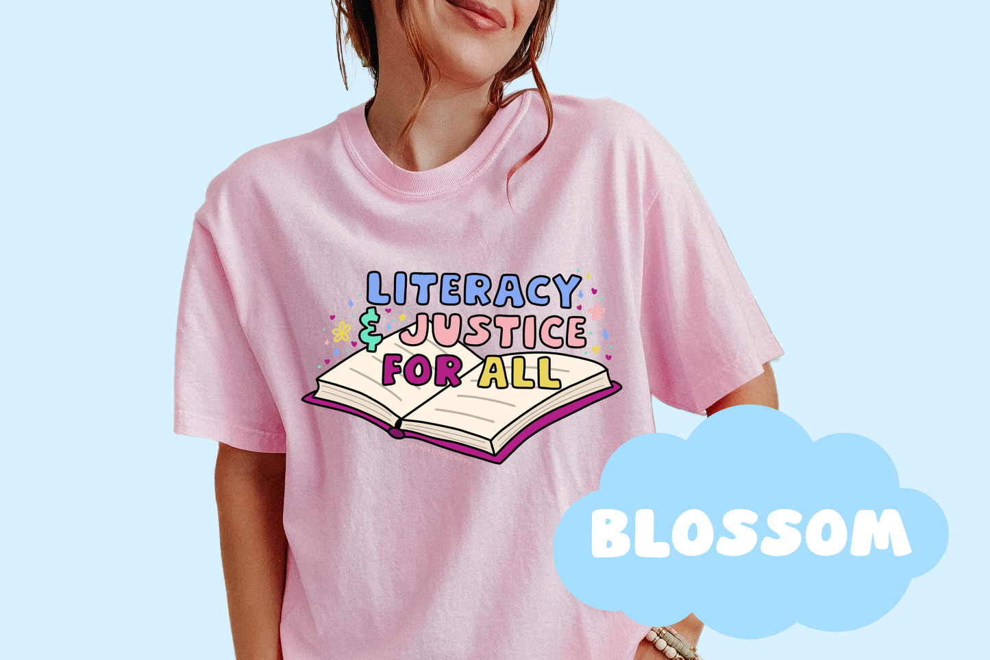 Literacy And Justice For All No Background Bookish Tee, Book Lover Merch, Reader