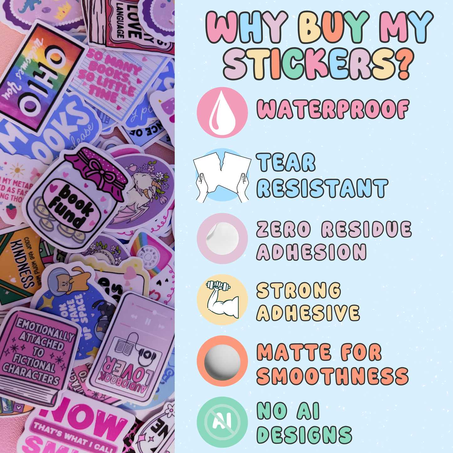 Bookish Hobbies Waterproof Vinyl Sticker