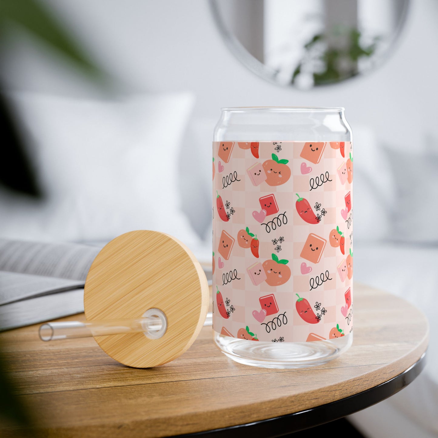 Peach & Pepper Sipper Glass, 16oz