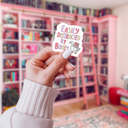 Easily Distracted By Books - Sticker