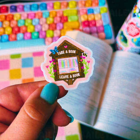 Take A Book Leave A Book Waterproof Vinyl Sticker