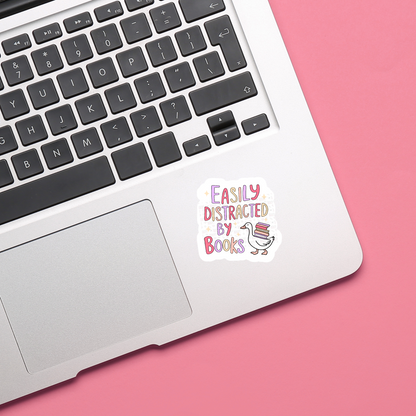 Easily Distracted By Books - Sticker