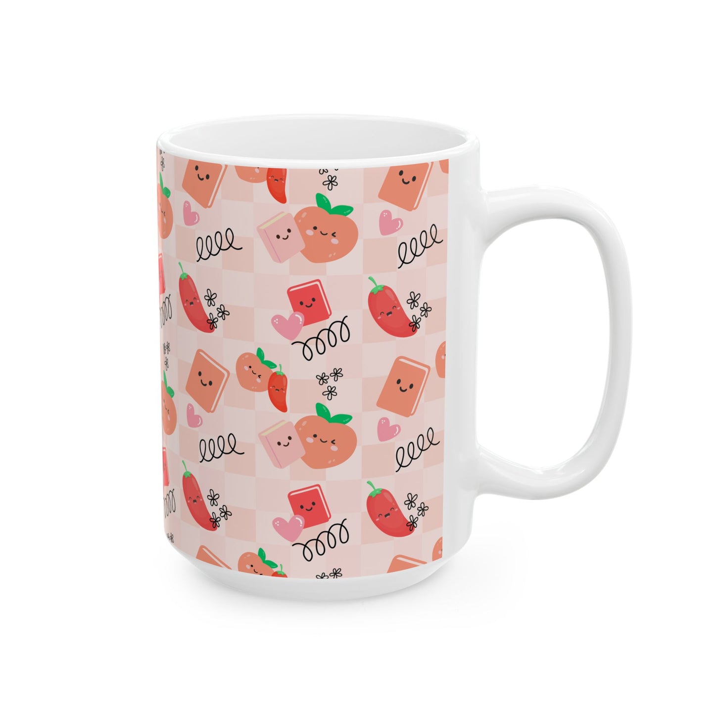 Peach & Pepper Ceramic Mug 15oz.