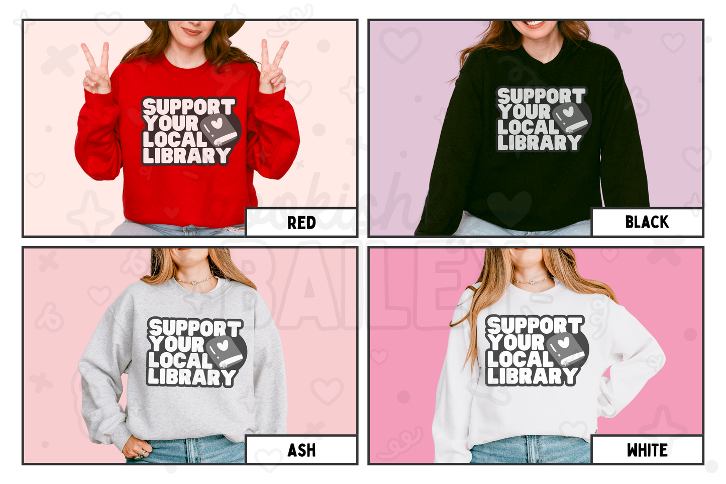 Support Your Local Library Bookish Crewneck Sweatshirt