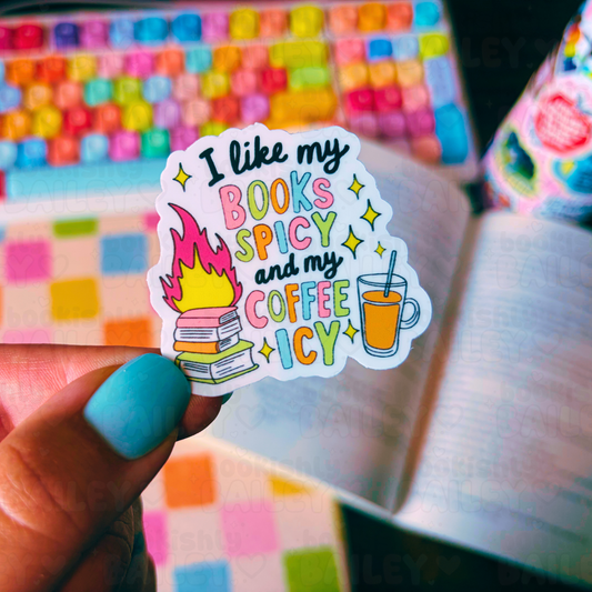 Books Spicy Coffee Icy Waterproof Vinyl Sticker