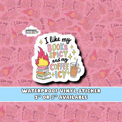Books Spicy Coffee Icy Waterproof Matte Vinyl Sticker