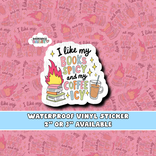 Books Spicy Coffee Icy Waterproof Matte Vinyl Sticker
