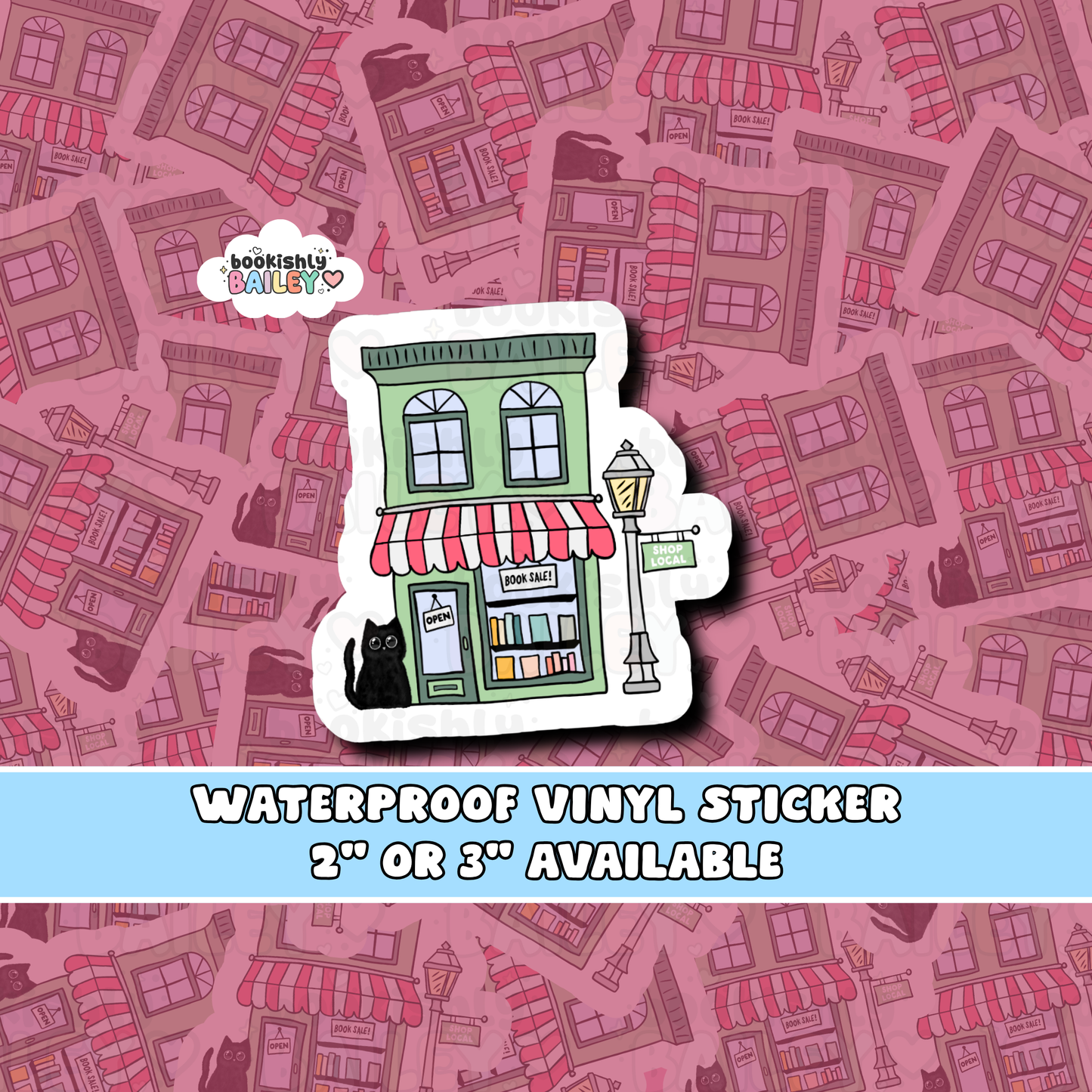 Indie Bookstore Waterproof Matte Vinyl Sticker