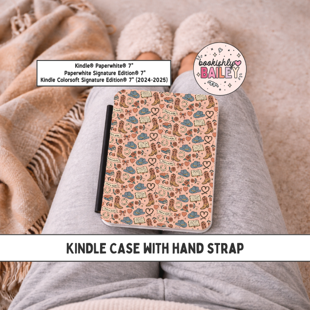 Cowboy Romance Magnetic Kindle Case With Hand Strap