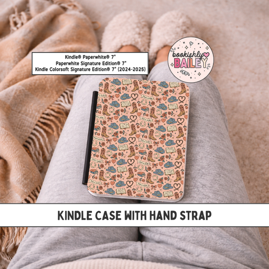Cowboy Romance Magnetic Kindle Case With Hand Strap