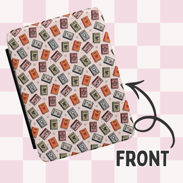 Book Genres Magnetic Kindle Case With Hand Strap