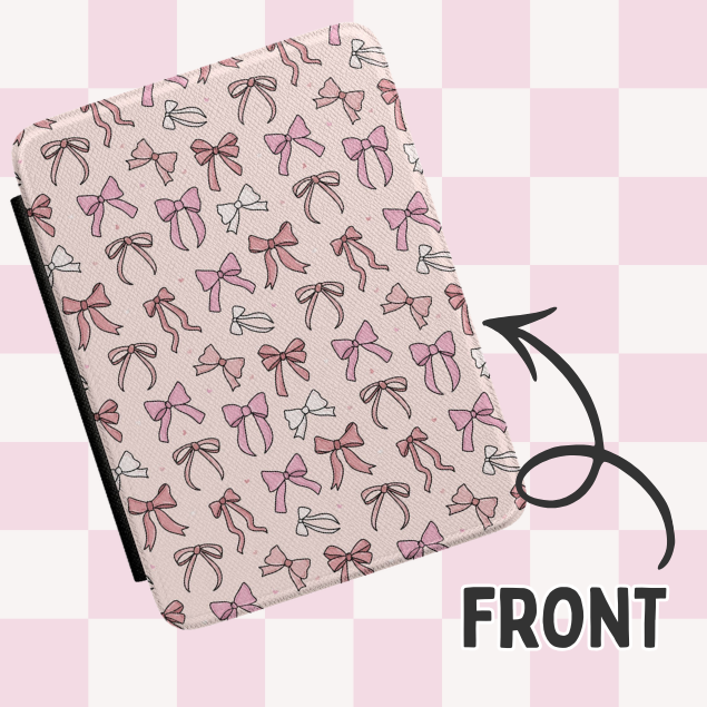 Pink Bows Magnetic Kindle Case With Hand Strap