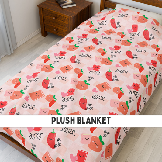 Peach & Pepper Velveteen Plush Blanket