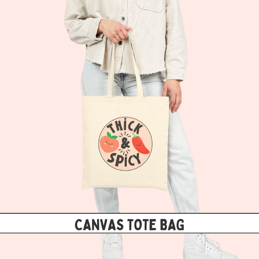 Thick & Spicy Logo Natural Cotton Canvas Tote Bag