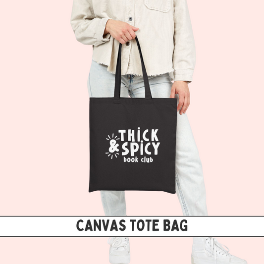 Thick & Spicy Logo Black Cotton Canvas Tote Bag